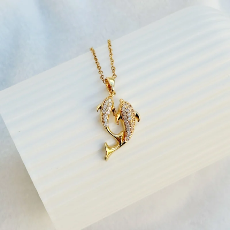 COLLAR DELFIN DUO 028C - JOLIE, JOYERIA Y ACCESORIOS